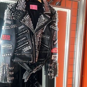 Azalea Wang "ACDC-X" Grim Reaper Studded Moto Jacket - Brand New - Size Medium